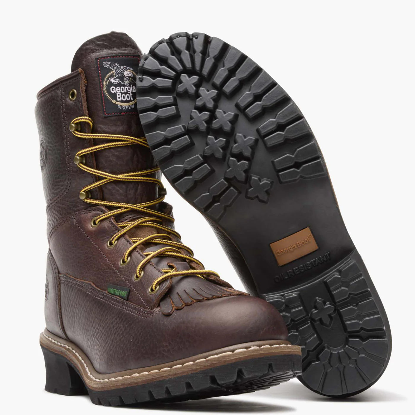 Georgia Men's High Heel Logger Steel Toe Waterproof EH G7313